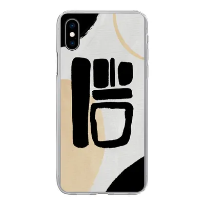 Produktbild von MuchoWow® Handyhülle Schutzhülle Hülle für iPhone Xs Schwarz - Kreis - Abstrakt Silikon Softcase Handy Hülle - Handytasche