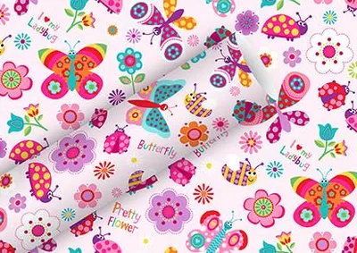 Produktbild von Braun + Company Geschenkpapier 2mx70cm, Flying Friends hellrosa, Geschenkpapier, Mehrfarbig, Muster, Papier, 2 m, 70 cm