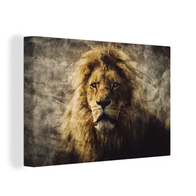 Obrázok produktu pre OneMillionCanvasses® - Maľba na plátne - Obraz na plátne Nástenná maľba na plátne - Lev - abstraktné - farby - 150x100cm - Fotografia na plátne -