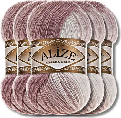 Produktbild von Alize 5x 100g Angora Gold Batik Wolle mit Farbverlauf, Häkeln, Stricken (5698)
