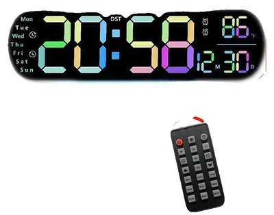 Immagine prodotto di Orologio da parete, con display a LED, include telecomando, ma non è possibile cambiare il colore
