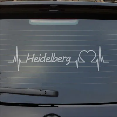 Produktbild von Heckscheibenaufkleber Heidelberg Herzschlag Puls Stadt Liebe 55x14 cm Milchglas Auto Aufkleber Sticker