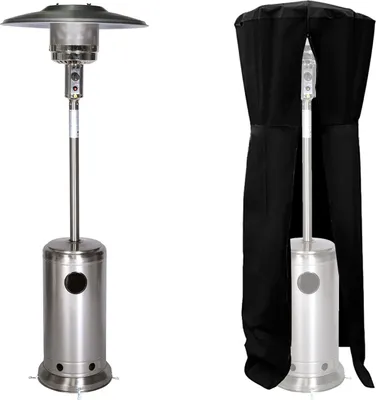 Image de Parasol chauffant OSLO - chauffage d'extérieur gaz - acier inox + housse