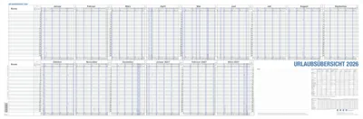 Produktbild von Urlaubsübersicht 97,4x31cm für 25 Mitarbeiter 2027
