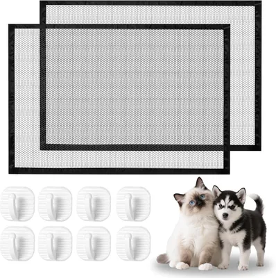 Productafbeelding van Hundrenscherm, 110 x 72 cm, zonder boren, zwart, deurbeveiligingsrooster