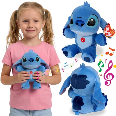 Produktbild von TY DISNEY Lilo und Stitch Plüsch Maskottchen mit Sound, BEANIE BABIES Kuscheltier, weiches sensorisches Spielzeug 20 cm