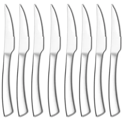 Produktbild von Steakmesser Set 8 Stück Edelstahl gezackt spülmaschinenfest silber