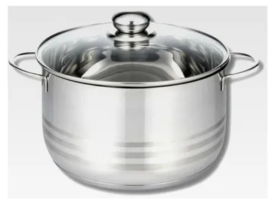 Produktbild von Edelstahl Kochtopf Induktion 24 cm mit Glasdeckel, Grau 5