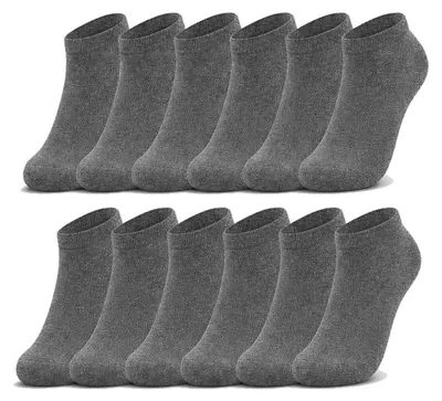 Produktbild von Uni Sneakersocken Damen Herren Baumwolle, Sneaker Socken,  Dunkelgrau/43-46