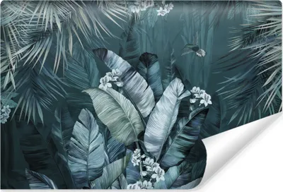 Produktbild von Muralo Vlies Fototapete Für Esszimmer TROPISCHE BLÄTTER Blumen Pflanzen Kolibri Br. 208cm x Hö. 146cm