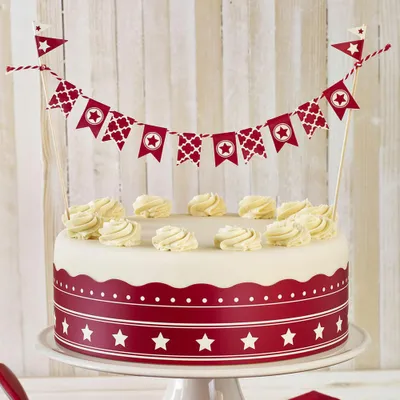 Produktbild von Birkmann Sterne Cake Deco-Set, 4-tlg., Kuchendekoration, Tortendekoration, Dekoration, Papier / Holz, 441651