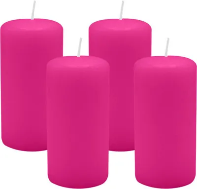 Produktbild von 4er Set Adventskranzkerzen Fuchsia Pink Ø 50 x 100 mm