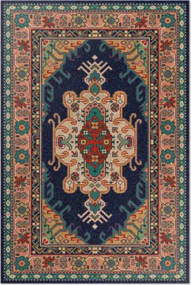 Produktbild von Orientalisches Ornament im persischen Stil – Vinyl Fußmatte – 140x210 cm – Rutschfest, Pflegeleicht & Langlebig