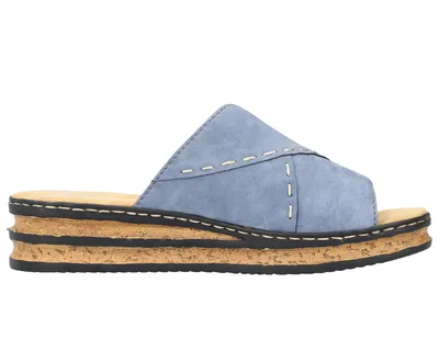 Immagine prodotto di Rieker, muli con zeppa da donna, blu