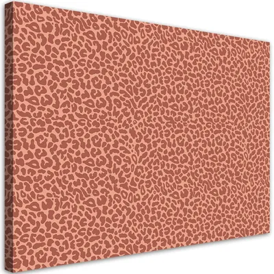 Produktbild von Leinwandbild Leopard mit geflecktem Fellmuster 120x80 Feeby Rot bild für die wand bereit zum aufhängen