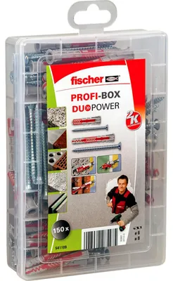 Immagine prodotto di fischer 541109 fischer Profi-Box - DuoPower 2K 541109 Dübel- und Schrauben-Sortiment, 150 St.
