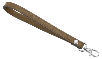 Leder-Polsband 190 mm für Geldbörse & Tasche, Kaki/Silber