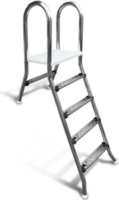 Produktbild von Poolleiter Classic 120/40 cm I 1x4 + 1x1-stufig I V2A Edelstahl Leiter Treppe