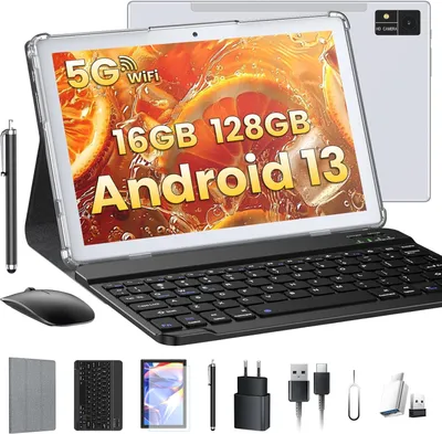 Produktbild von 5G + 2.4G WiFi, 8-Core 2.0GHz, 8000mAh, 13MP + 8MP, mit Tastatur Stift Maus, 1080FHD, GPS GMS