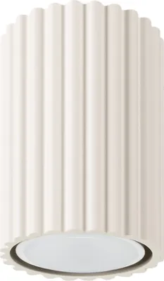 A close-up studio shot of a beige ceiling light fixture.