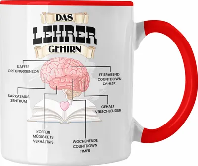 Produktbild von Trendation - Lehrer Tasse Lustiges Geschenk für Bester Lehrer Spruch Becher Geburtstag Weihnachten (Rot)