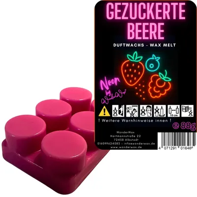 Produktbild von WonderWax Neon Duftriegel 6 x Duftwachs Kreise Wachsmelt Duftwachs Raumduft für Duftlampen Soja Wachs Melts Duftmelt Aroma Wellnes Kerzen Wärmer Wax Tarts Gezuckerte Beeren
