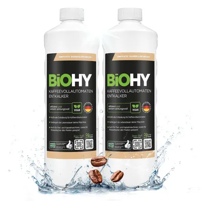 Produktbild von BiOHY Kaffeevollautomaten Entkalker + Dosierer, Entkalker Kaffeemaschine, 2 x 1 l