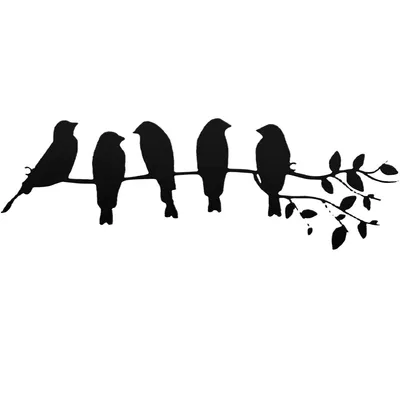 Produktbild von Metall-Vogel-Wandkunst, Vögel auf dem Ast, Wanddekoration