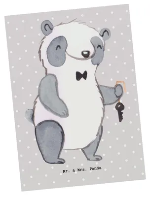 Produktbild von Mr. & Mrs. Panda Postkarte Vermieter Herz - Grau Pastell - Geschenk, Ansichtskarten, Ansichtskarte, Fotokarte, Grußkarte, Postkarten