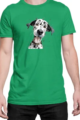Immagine prodotto di Maglietta da uomo Funny Dogs Breeds Dalmatian Dog Breed, Man L , Vert