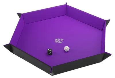 Produktbild von Gamegenic Würfelschale magnetisch sechseckig schwarz-lila für Brettspiele