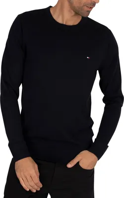 Produktbild von Tommy Hilfiger Herren Baumwolle-Silk Check Knit, Blau L