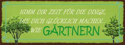 Produktbild von vianmo Holzschild 10x27 cm Glück nimm dir Zeit für Gärtnern Spruch Zitat