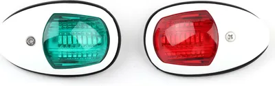 Image de 2pcs lampe de signalisation rouge-vert LED étanche lumière de navigation de bateau DC12V 3WWHITE