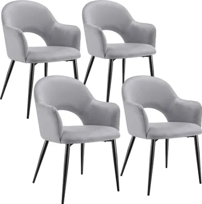 Produktbild von tectake® Armlehnstuhl Sachel in Samtoptik, gepolstert 57 x 61,5 x 87,5 cm