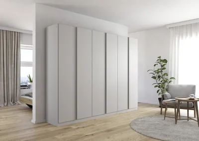 Produktbild von Drehtürenschrank >Monostar< in seidengrau aus Holzwerkstoff - 271x210x54 (BxHxT)