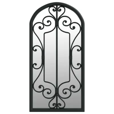 Image de vidaXL Miroir de jardin noir 70x30 cm Fer