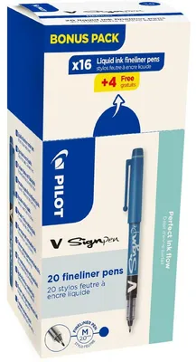 Image de PILOT 424819 PILOT Stylo fibre V Sign Pen, VALUE PACK, bleu
