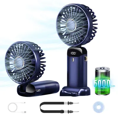 Productafbeelding van Draagbare mini-ventilator met 5 snelheden en 5000 mAh batterij