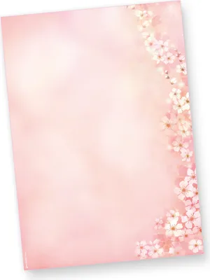 Produktbild von Briefpapier Frühling Kirschblüten 500 Blatt DIN A4 altrosa Schreibpapier Frauen rosa Blüten