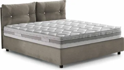 Produktbild von Einzelbett Daasba, Containerbett mit Stoffbespannung, 100%  Italy, Frontöffnung, inklusive Matratze 80x190 cm, Turteltaube