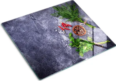 Obrázek produktu pro Kryt varné desky – Kryt na indukční desku – Ochranná skleněná deska – 60x52 cm – Skleněné ochranné desky na sporák –Tvrzené sklo –Bylinky a koření