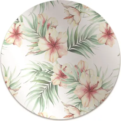 Produktbild von Rundmatte - Stuhlunterlage Bürostuhlunterlage - Rund Ø 100 cm - Bodenmatte - Fußmatte - Hawaiische Blumen