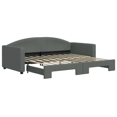 Produktbild von Tagesbett Ausziehbar Dunkelgrau 90x190 cm Stoff