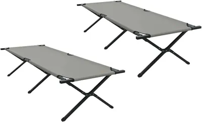 Produktbild von Klappbares Camping-Schlafbett, 2 Stück, grau, 210 x 80 x 46 cm, 17.4 kg