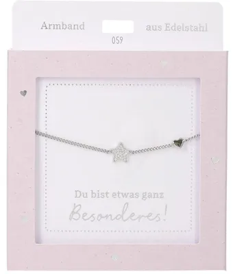 Image de Bracelet pour femme en acier inoxydable avec pendentif en forme de cœur, couleur argent ou or, réglable de 15 à 20 cm - Étoile argentée