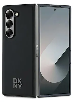 Image de Dkny Magsafe Plain Leather Metal Stack Logo Case For Samsung Galaxy Z Fold 6 - Noir