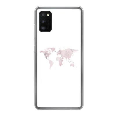 Produktbild von MuchoWow® Handyhülle Schutzhülle Hülle für Samsung Galaxy A41 Weltkarte - Marmor - Rosa Silikon Softcase Handy Hülle - Mobiltelefon