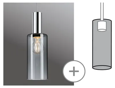 Obrázek produktu pro Paulmann 95607, Kuchyně, Restaurace, Vnitřní, Světle šedá, Sklo, Válec, Lustr