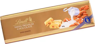 Immagine prodotto di Lindt Swiss Premium Tavoletta al cioccolato bianco e mandorle 300 g